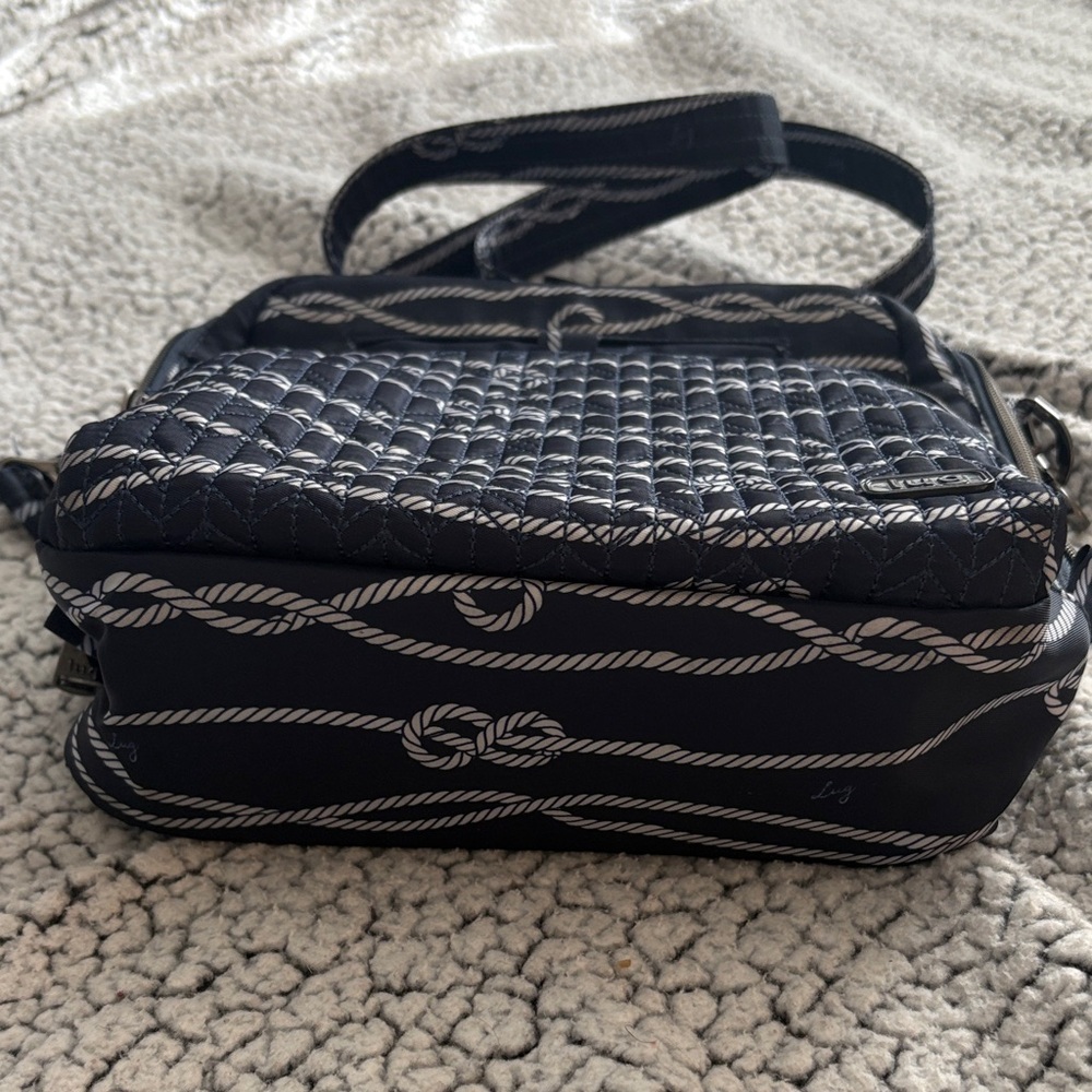 lug Nautical Quilted Crossover Preppy quilted purse with 3 Zip Around Zippers - Picture 3 of 7
